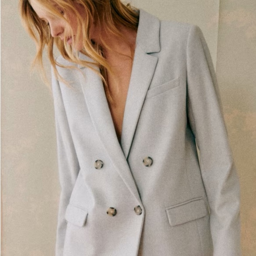 Sezane Christie Blazer Ice Blue
